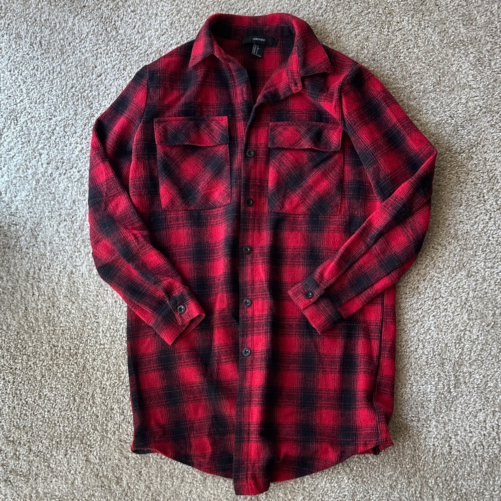 Forever 21 Red and Black Checkered Shirt